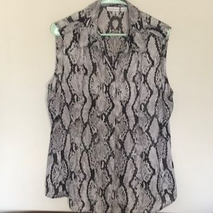Liz Claiborne grey and white snake print blouse